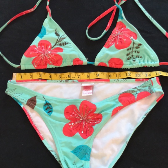 2 piece bikini with beaded detailing. - Picture 2 of 5